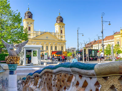 Debrecen cityscape and plains