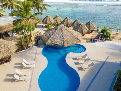 Island peaks and reef